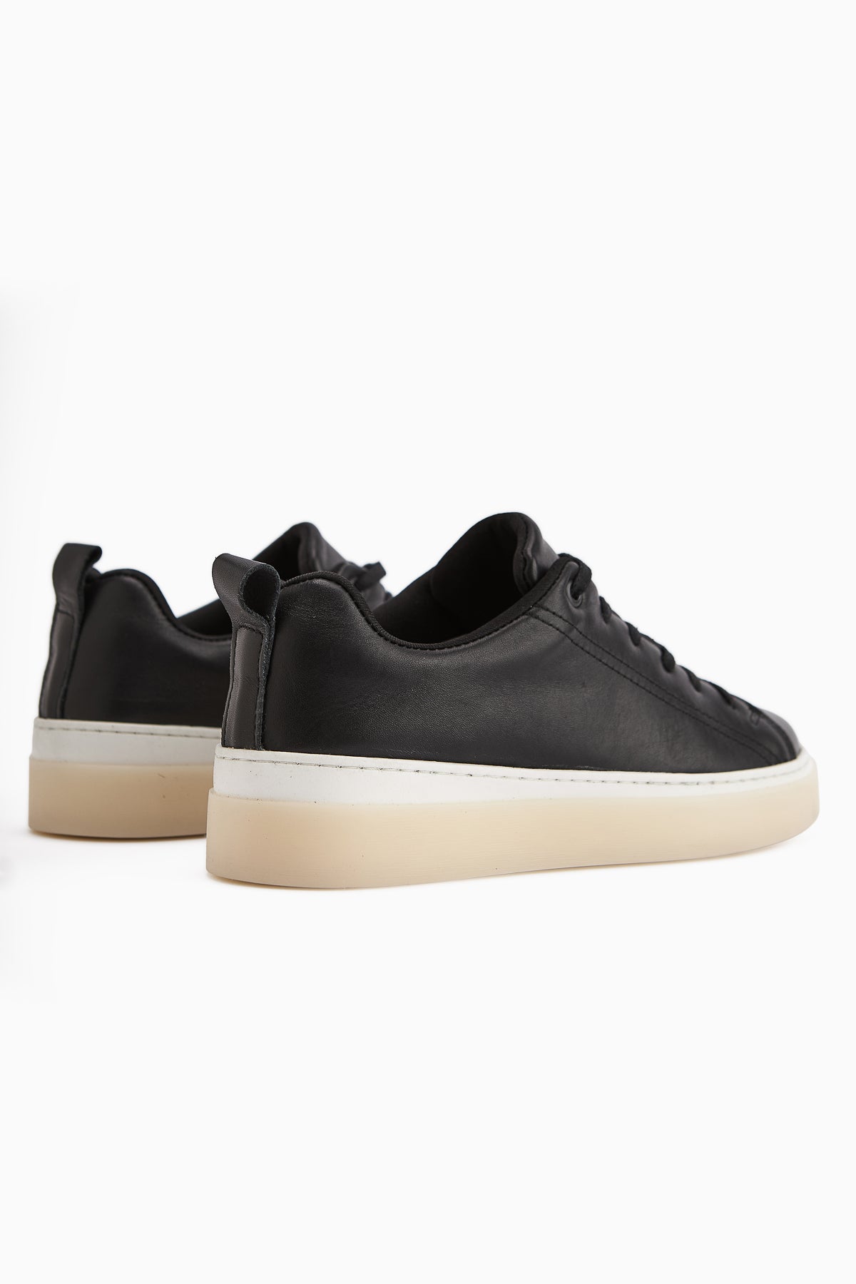 Lina Hakiki Deri Siyah Kadın Sneaker Ayakkabı