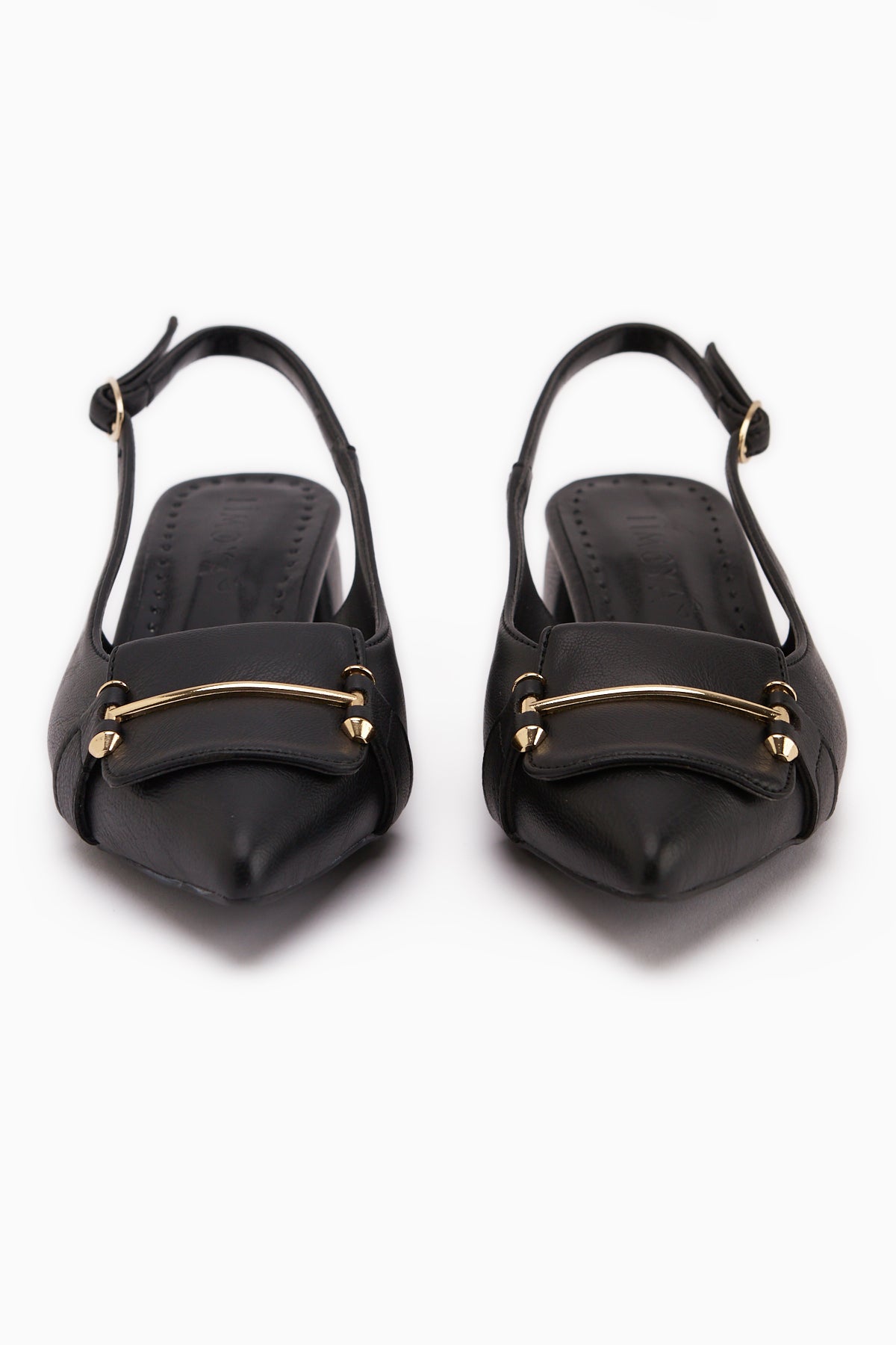 Enja Siyah Tokalı Kısa Topuklu Kadın Topuklu Ayakkabı