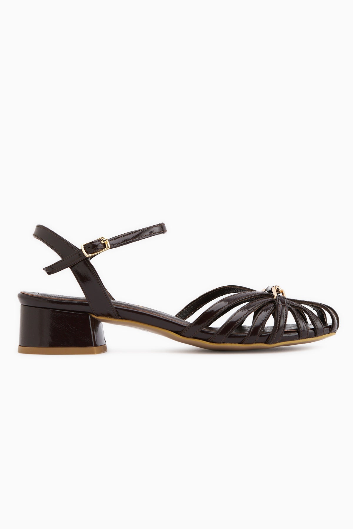 Serry Hakiki Deri Kahve Tokalı Kadın Sandalet