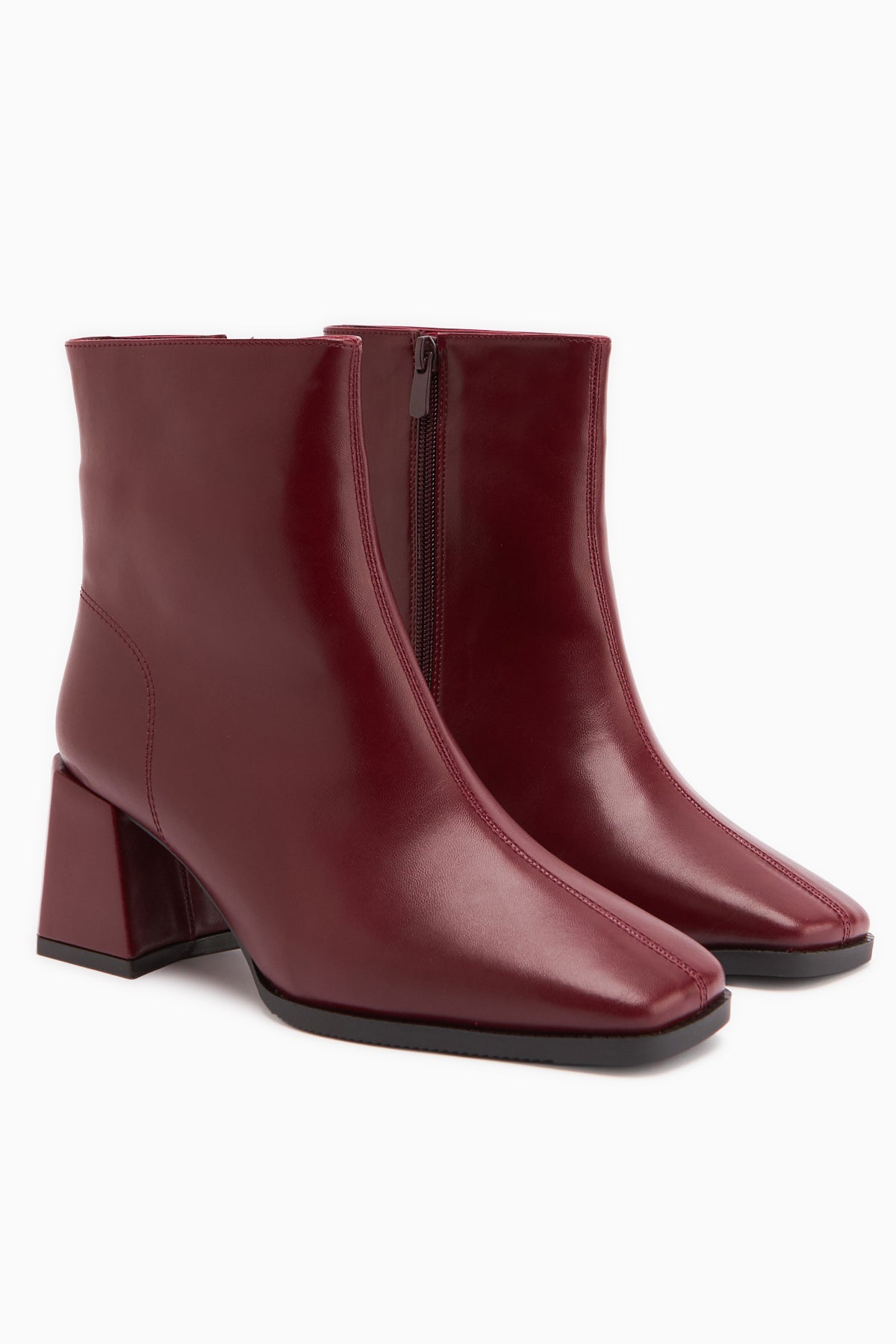Margot Bordo Küt Burunlu Topuklu Kadın Bot