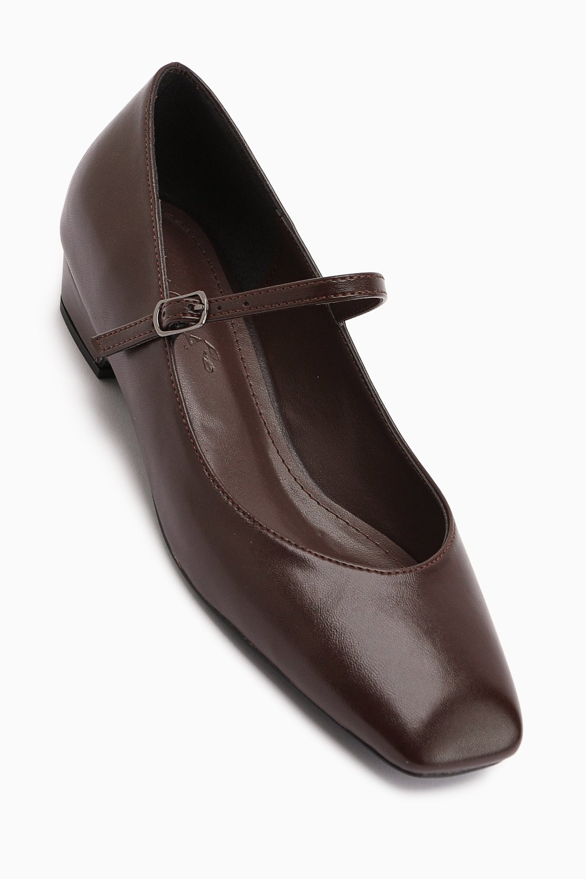 Yuphin Kahve Kısa Topuklu Kemerli Kadın Topuklu Ayakkabı