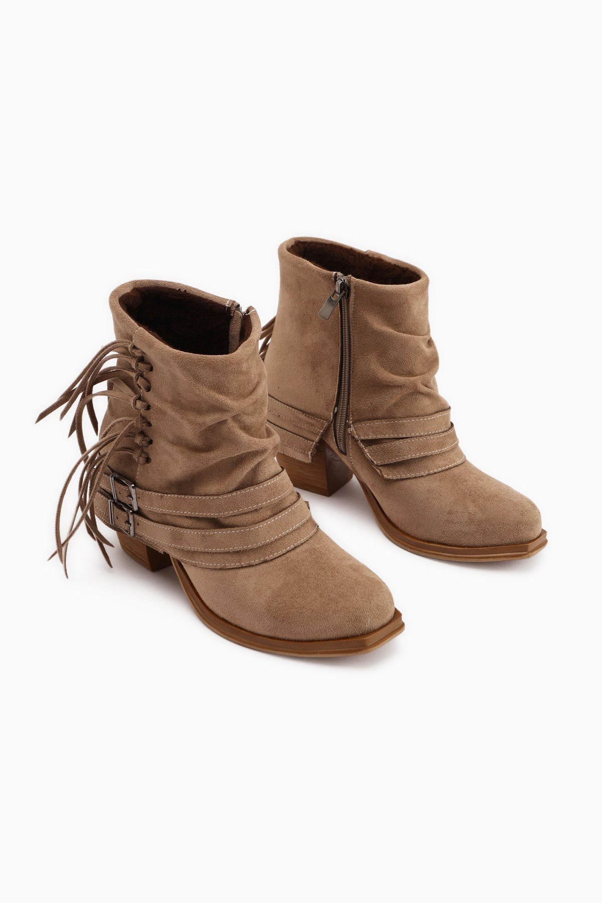 Elis Vizon Süet Tokalı Kadın Kovboy Western Bot