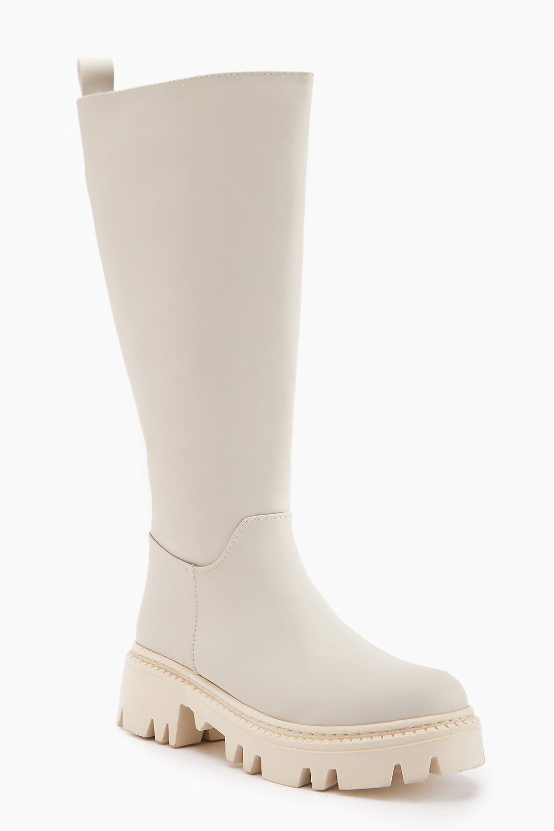 Escada Bej Kalın Tabanlı Fermuarlı Çizme