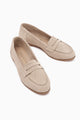 Hakiki Deri Solina Bej Süet Makosen Ayakkabı Rahat Günlük Loafer