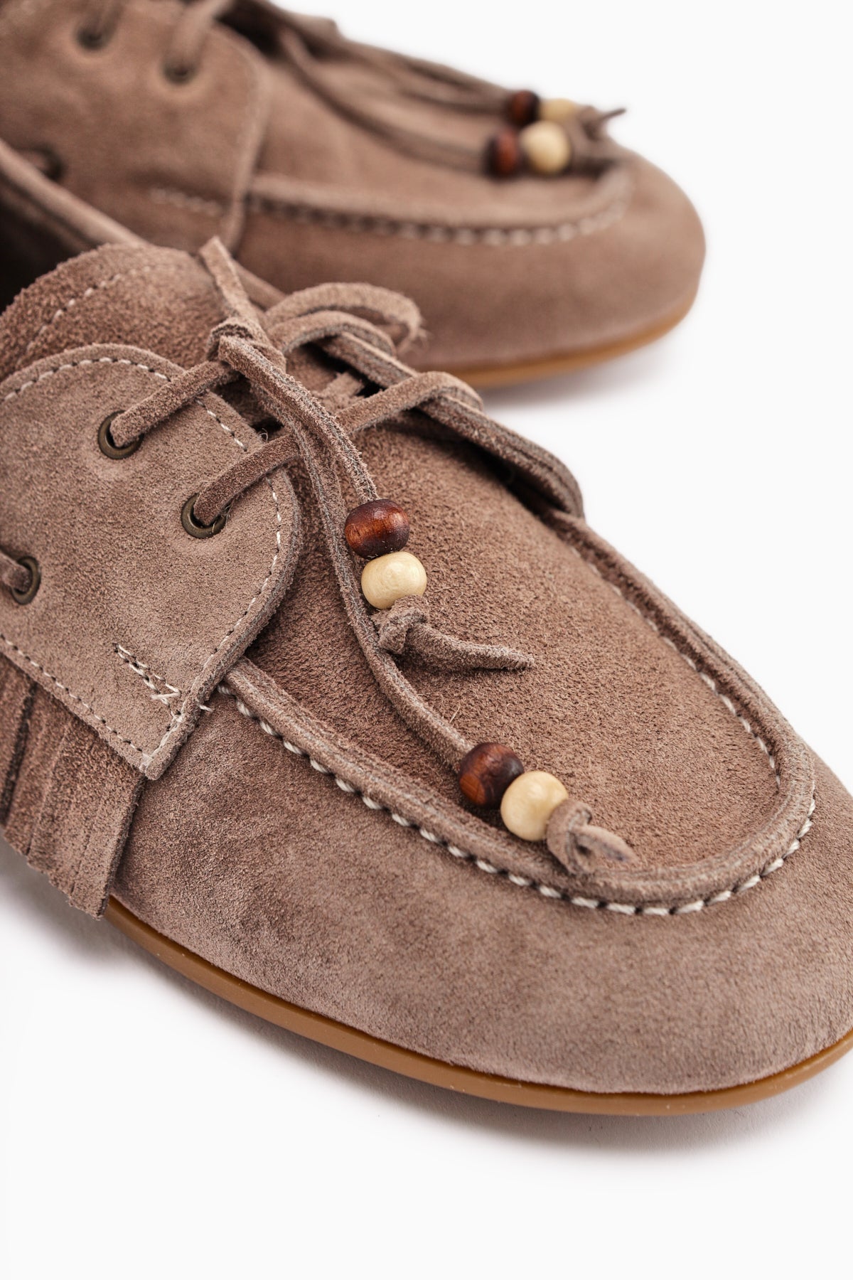 Rania Hakiki Deri Vizon Kadın Loafer Ayakkabı