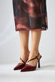 Marta Bordo Rugan Burnu Kapalı Kadın Topuklu Ayakkabı