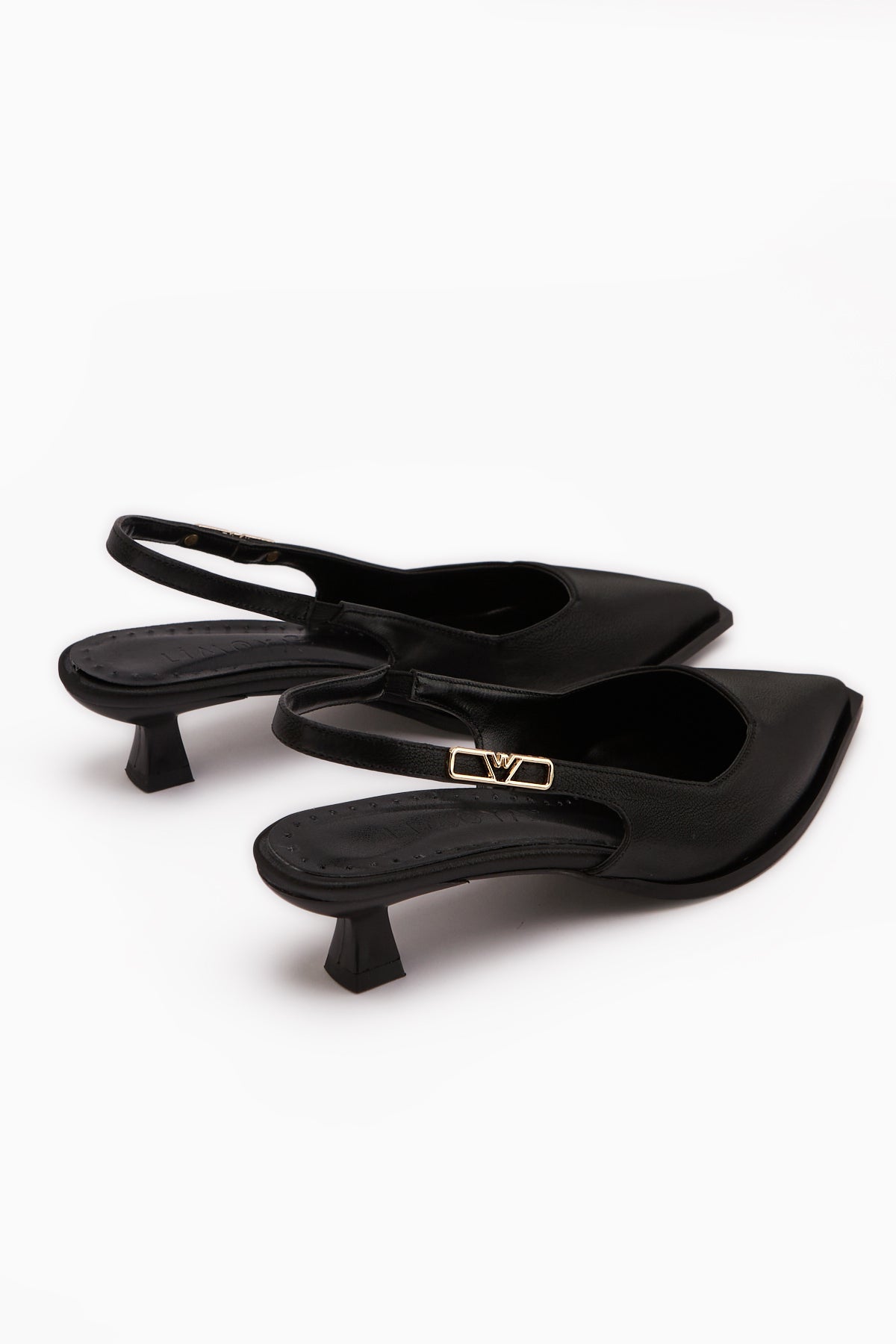 Gina Siyah Kısa Topuklu Kadın Ayakkabı