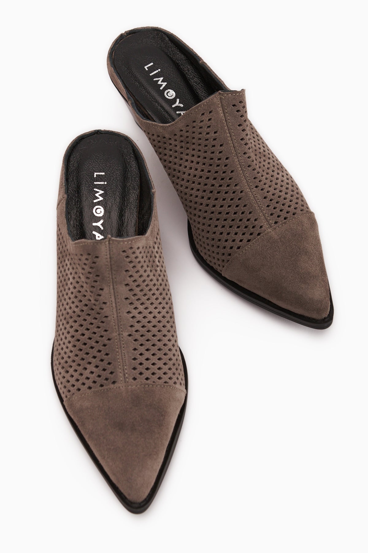 Lamai Hakiki Deri Vizon Önü Kapalı Topuklu Kadın Terlik