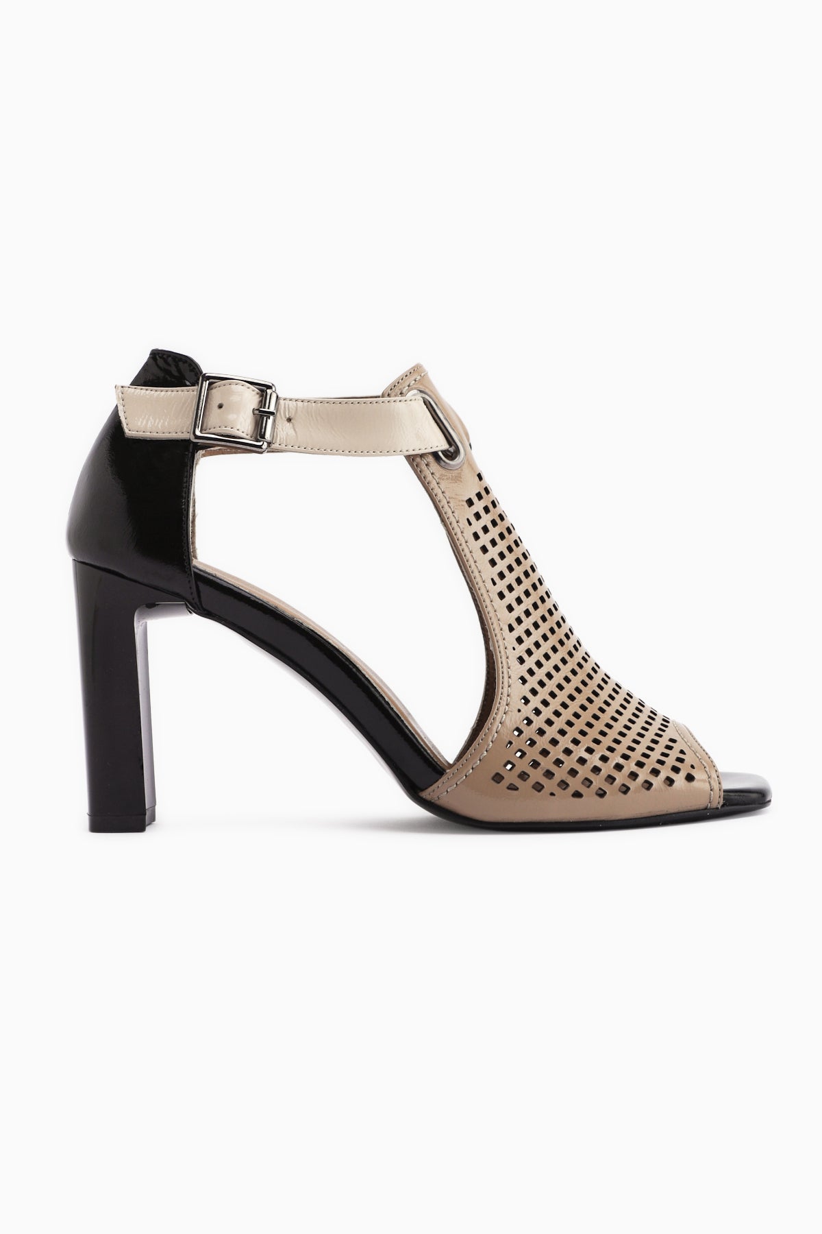 Monica Hakiki Deri Vizon Bilekten Tokalı Kalın Topuklu Kadın Ayakkabı