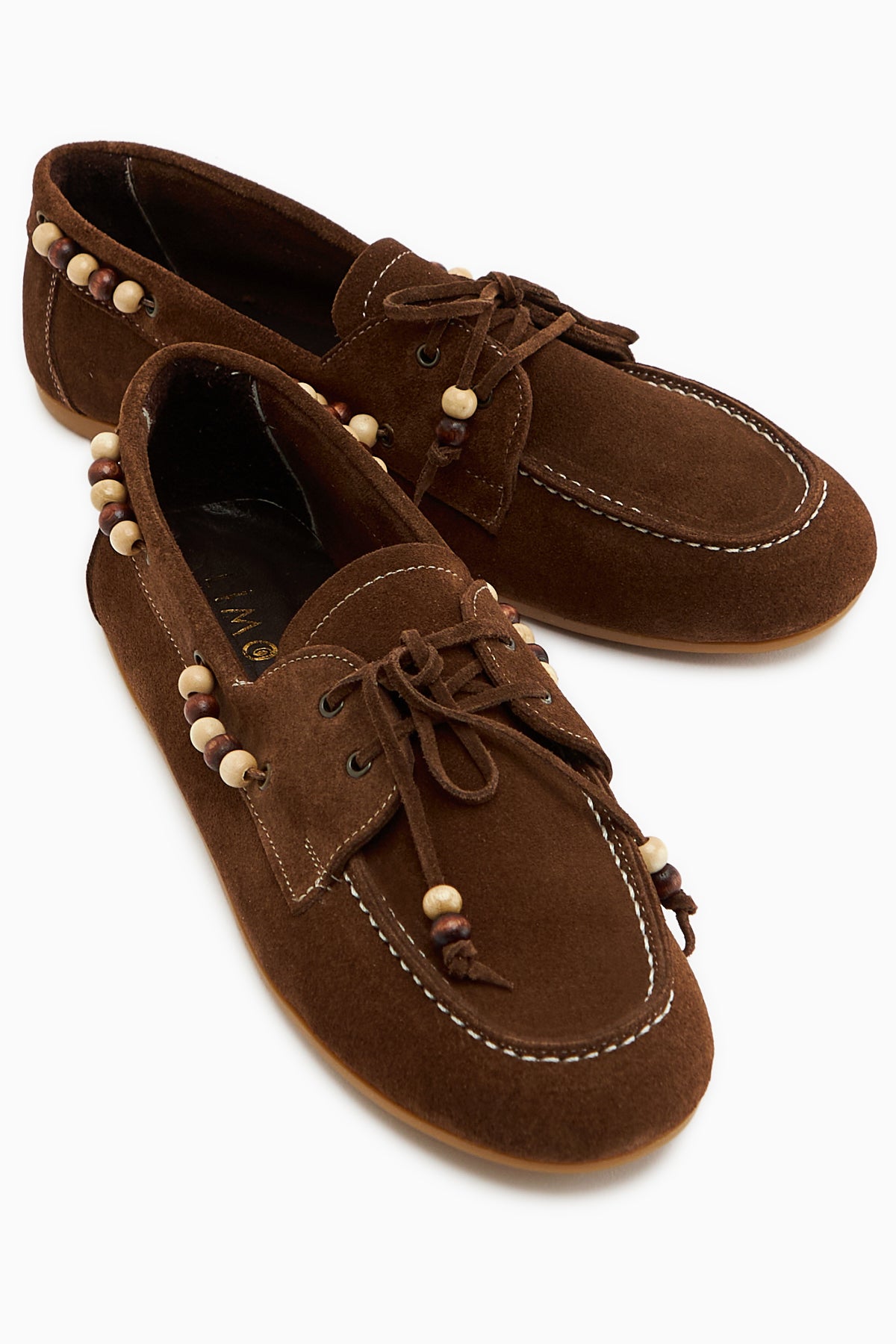 Liah Hakiki Deri Kahve Kadın Loafer Ayakkabı