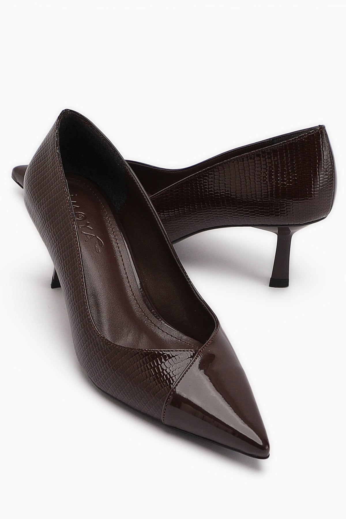 Elly Kahve Kadın İnce Topuklu Ayakkabı