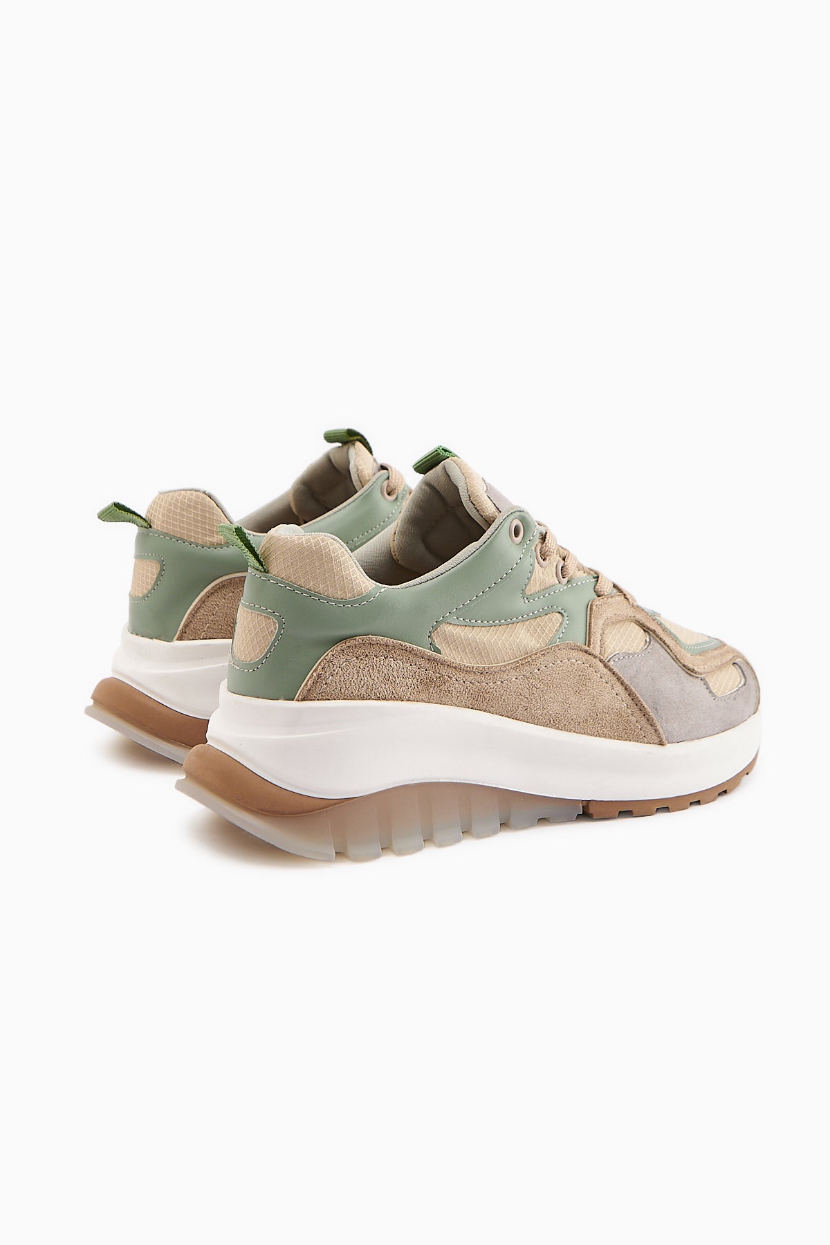 Klara Vizon Süet Yüksek Tabanlı Kadın Sneaker