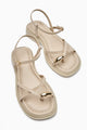 Lissi Bej Çapraz Bantlı Parmak Arası Tokalı Kadın Sandalet