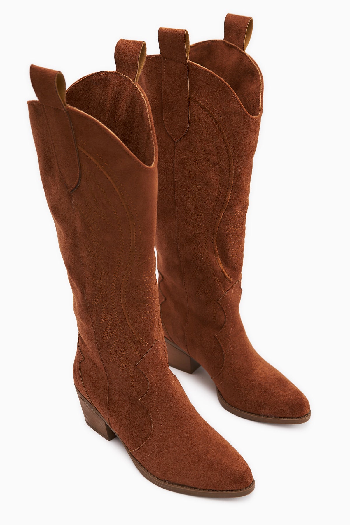 Hero Taba Süet Nakışlı Kovboy Çizme