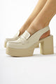 Neval Bej Platformlu Topuk Dekolteli Günlük Ayakkabı