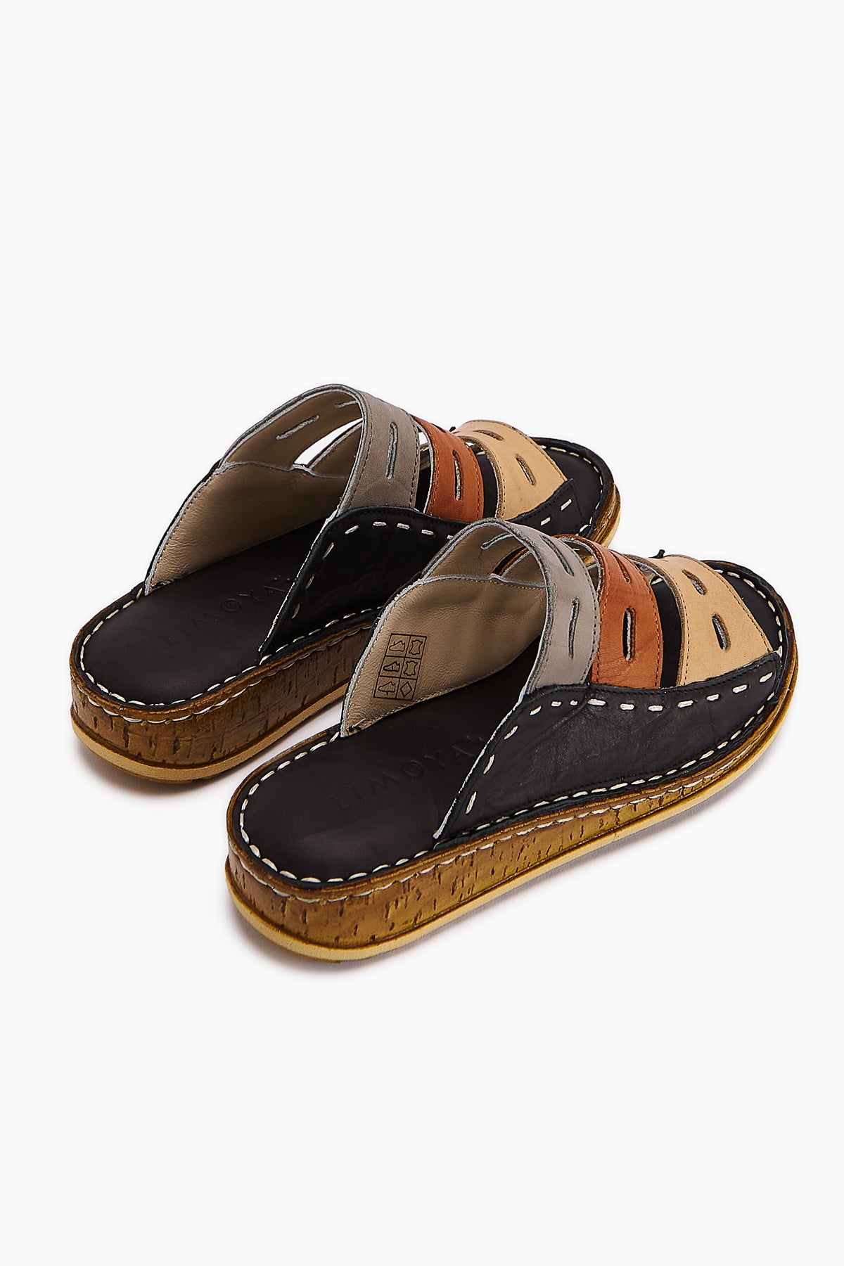 Hakiki Deri Joelle Siyah Comfort Lazer Kesim Terlik