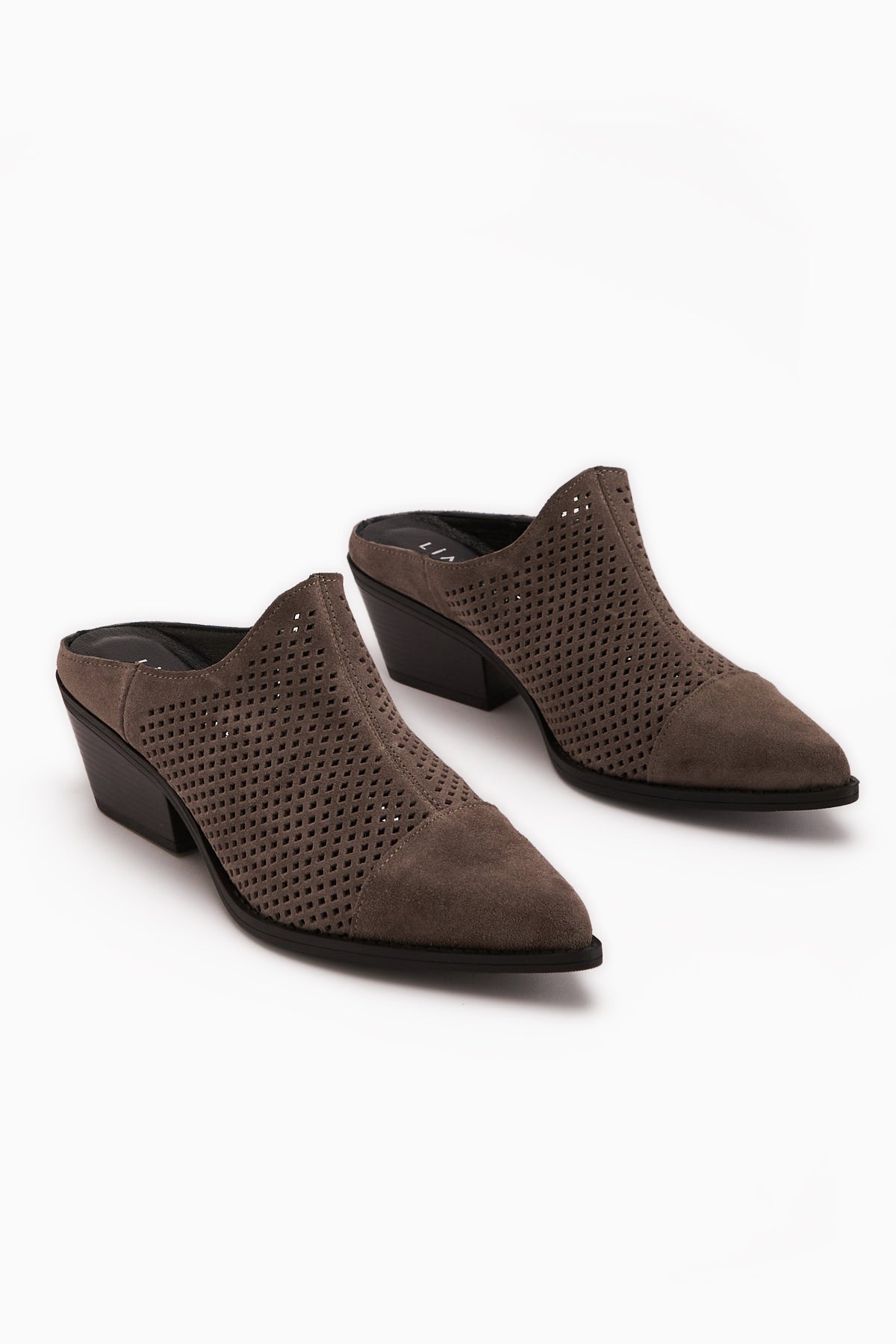 Lamai Hakiki Deri Vizon Önü Kapalı Topuklu Kadın Terlik