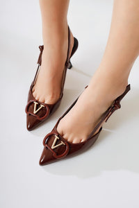 Any Bordo Toka Detaylı VLogo Stiletto