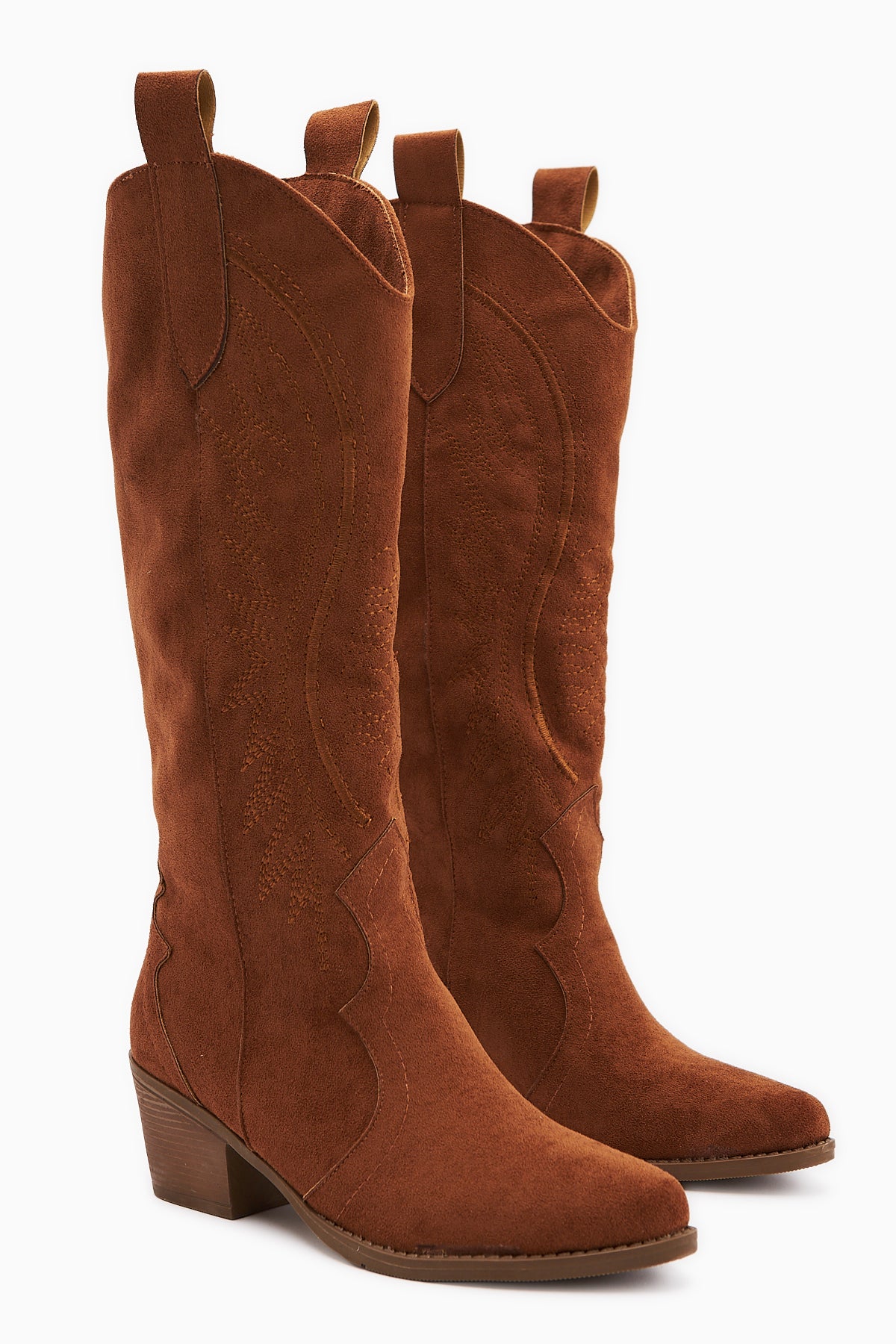 Hero Taba Süet Nakışlı Kovboy Çizme