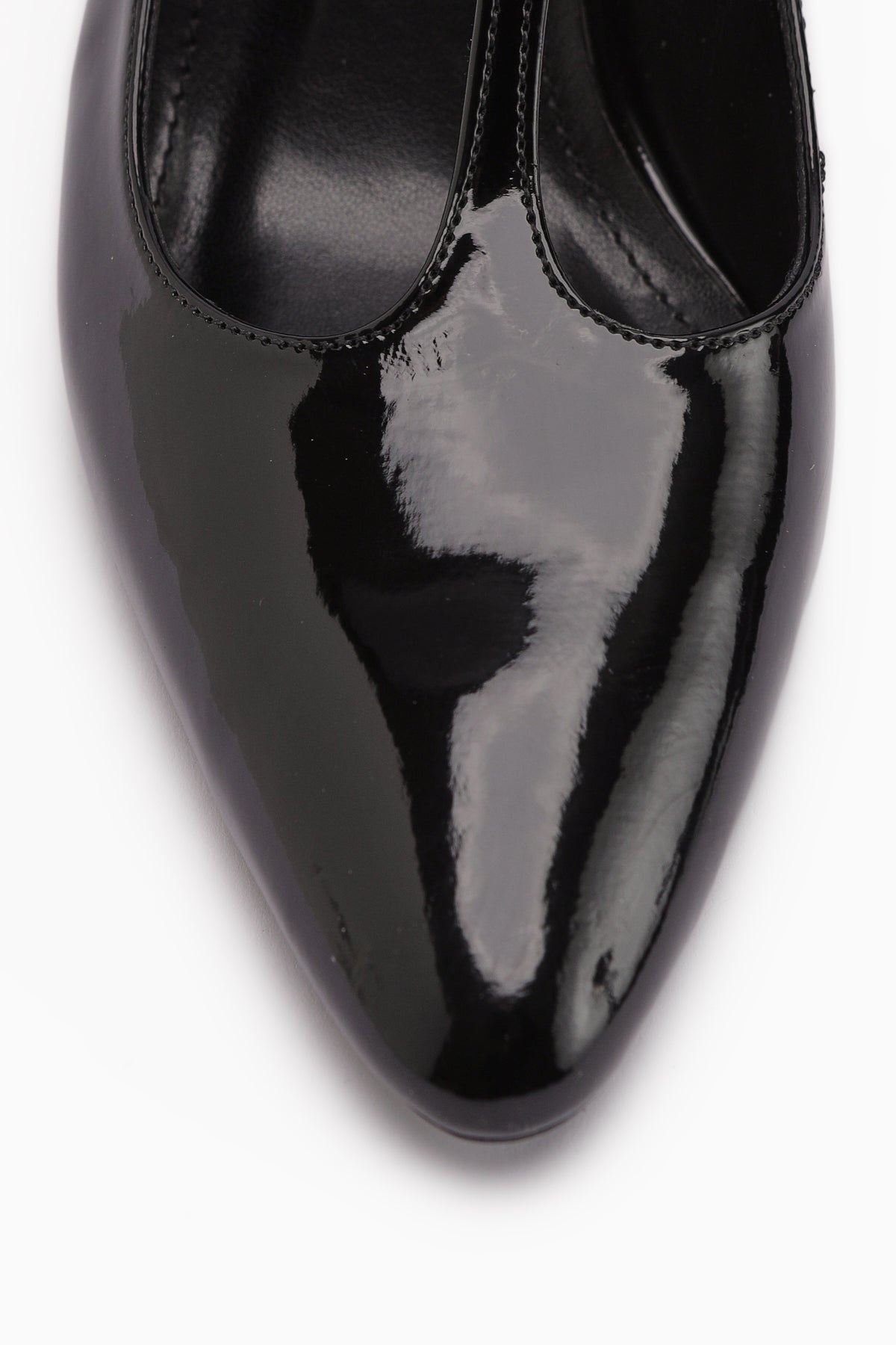 Sania Siyah Rugan Kemerli İnce Topuklu Kadın Ayakkabı