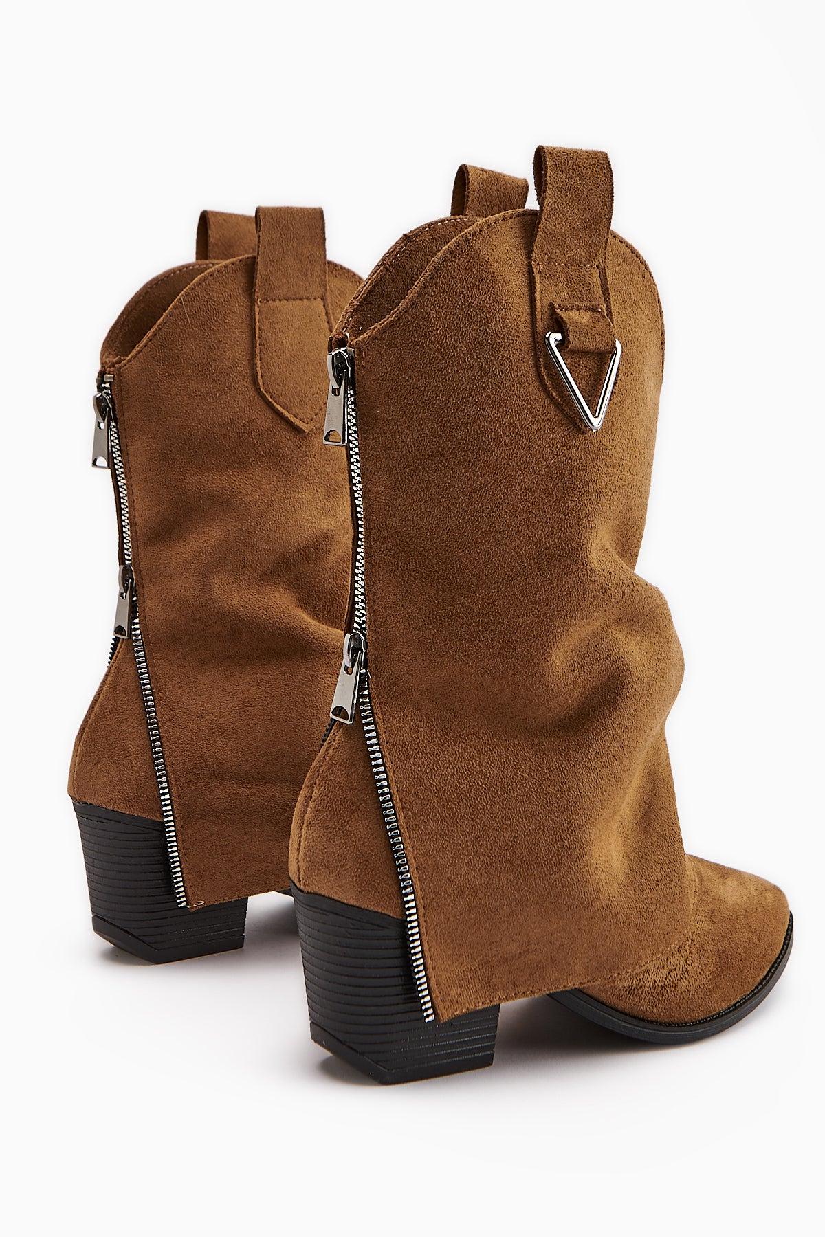 Peggy Taba Süet Kadın Topuklu Western Çizme