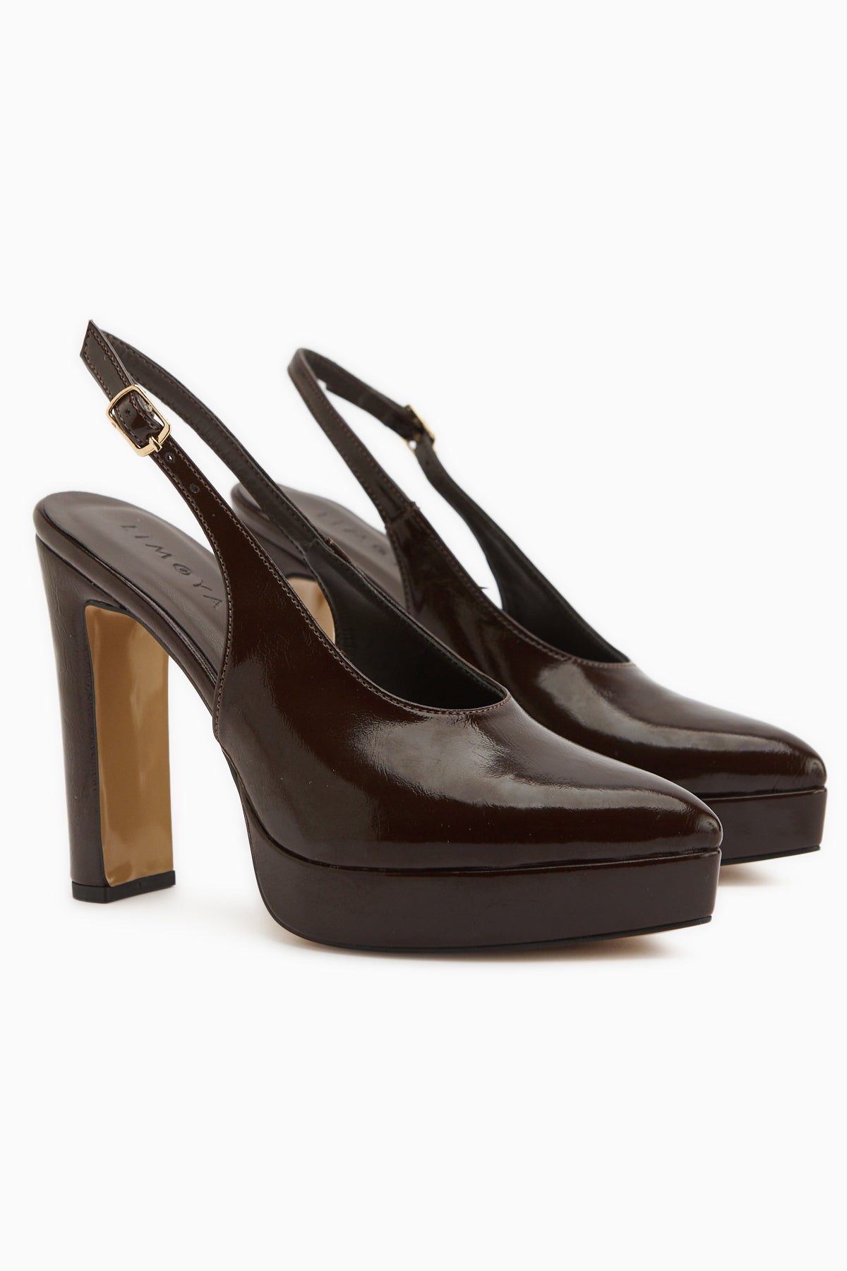Ramia Kahve Sivri Burunlu Platform Topuklu Kadın Ayakkabı