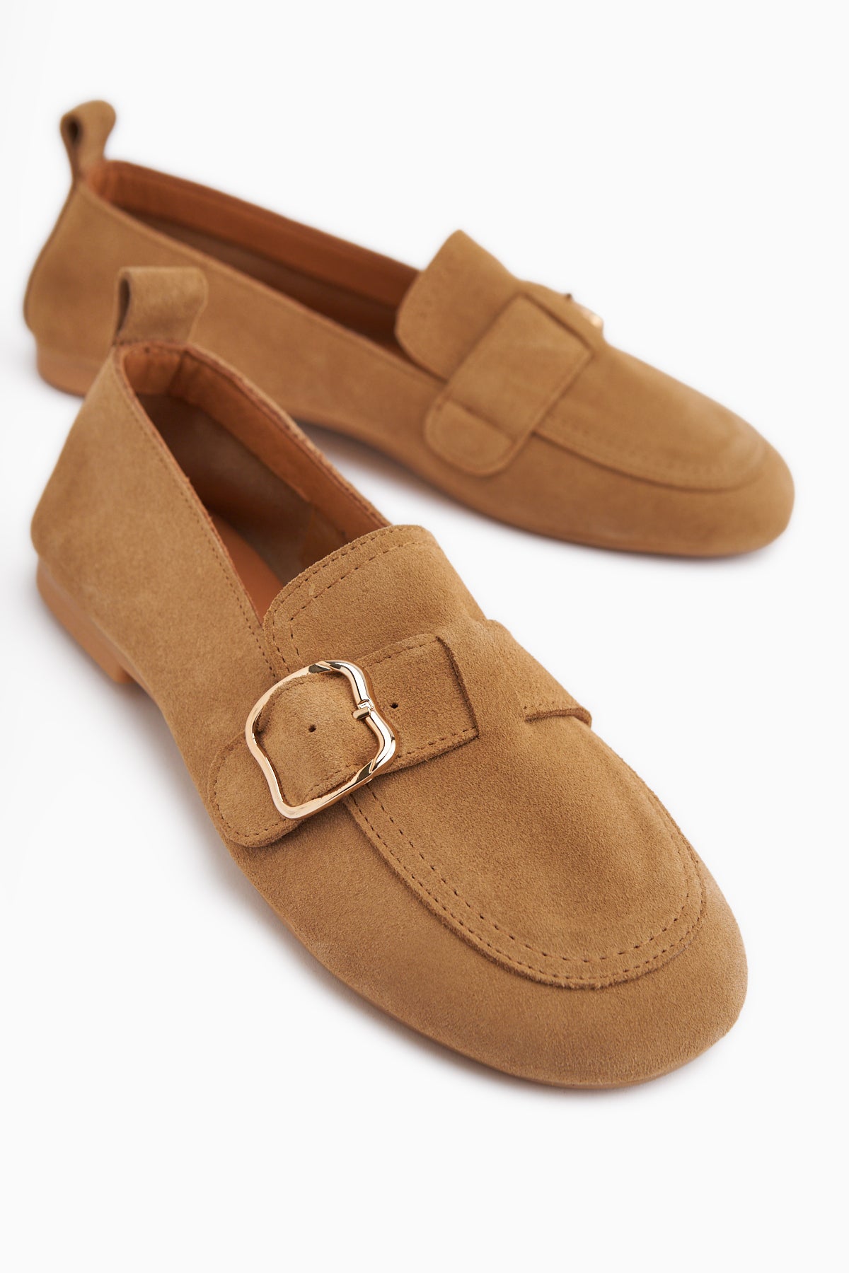 Oliva Hakiki Deri Taba Tokalı Kadın Babet