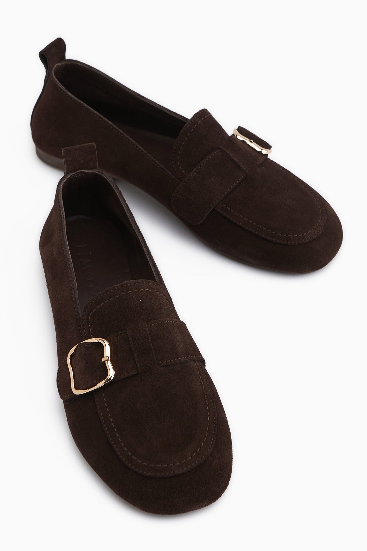 Oliva Hakiki Deri Kahve Tokalı Kadın Babet