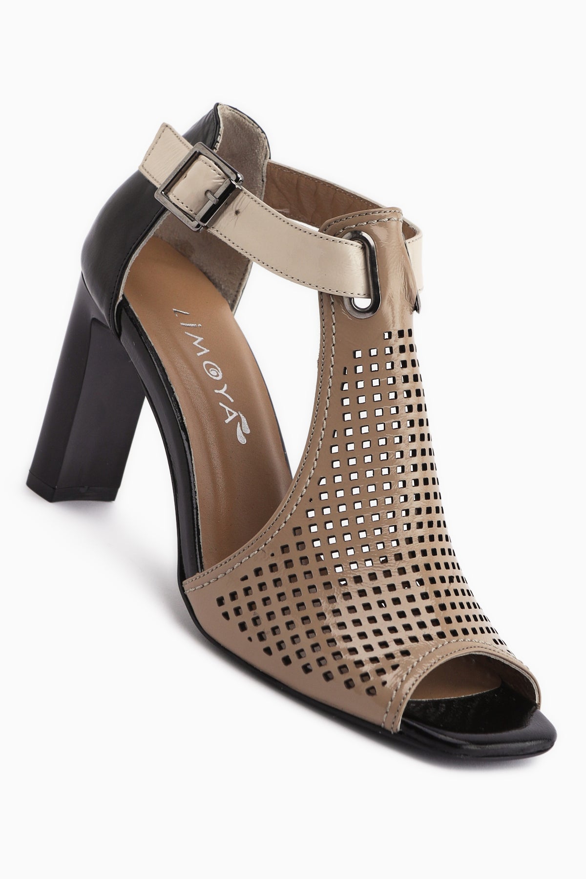 Monica Hakiki Deri Vizon Bilekten Tokalı Kalın Topuklu Kadın Ayakkabı