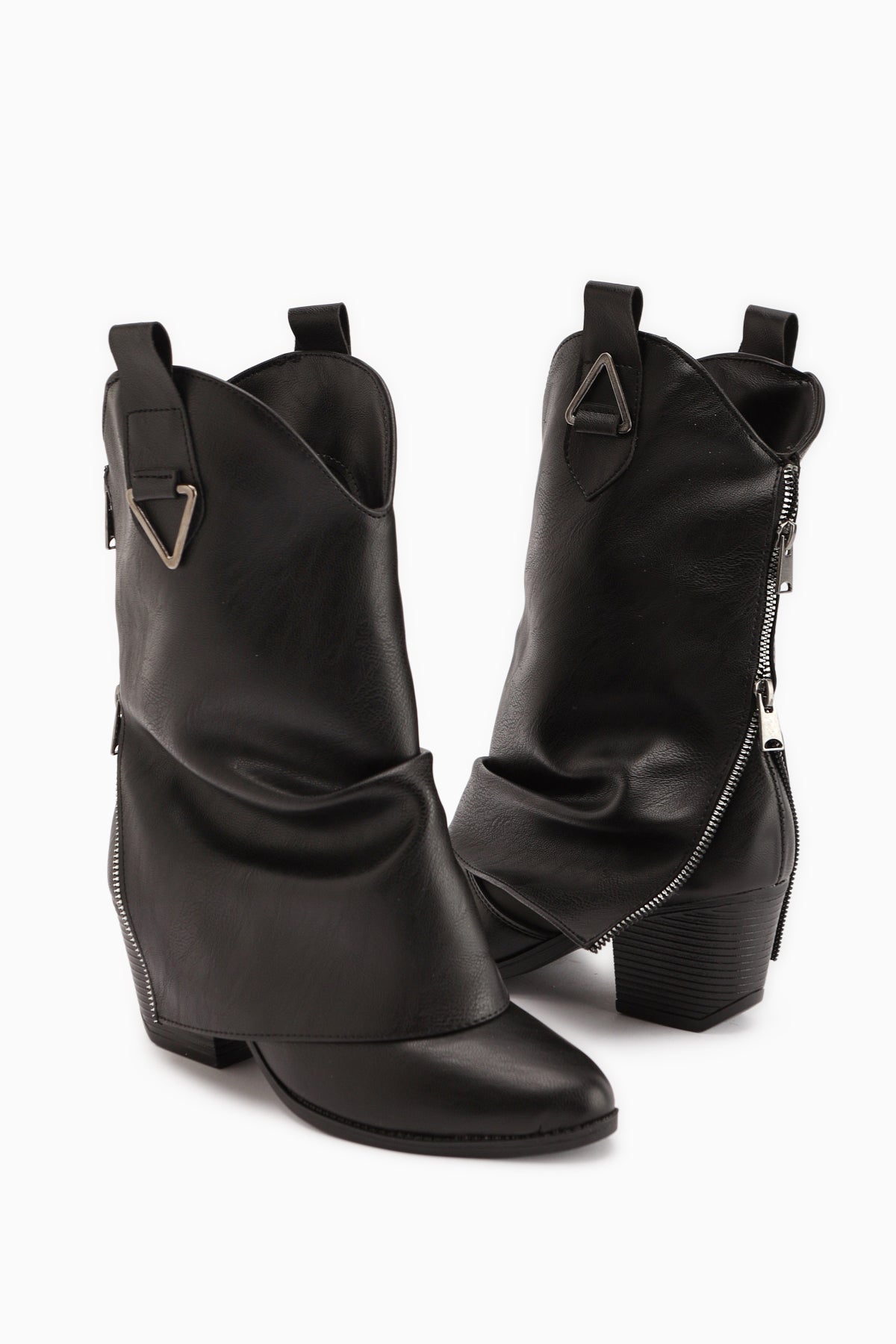 Peggy Siyah Kadın Topuklu Western Çizme