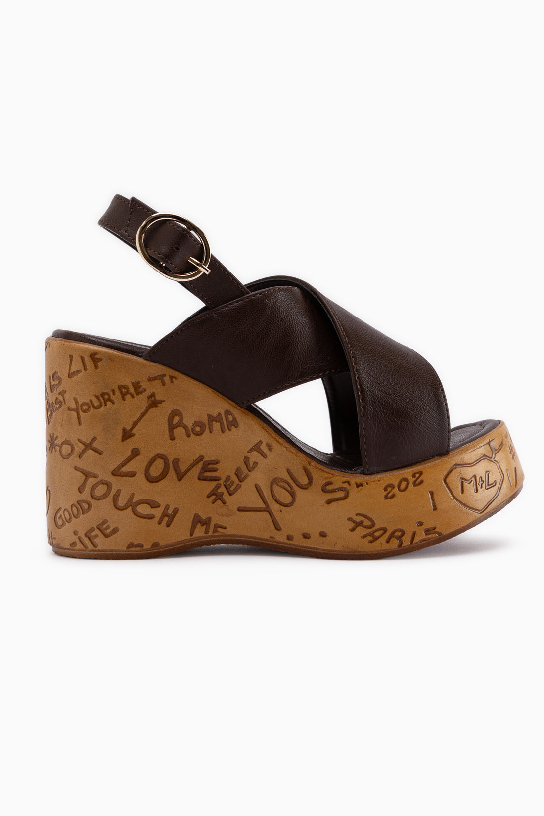 Jenifer Kahve Dolgu Topuklu Kadın Sandalet