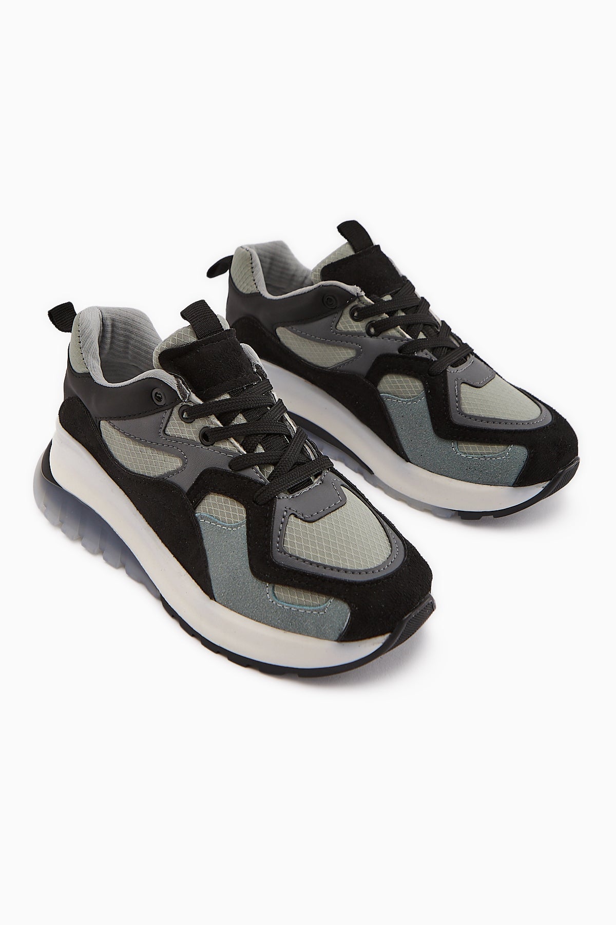 Klara Siyah Süet Yüksek Tabanlı Kadın Sneaker