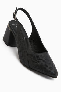 Donia Hakiki Deri Siyah Topuklu Kadın Sandalet