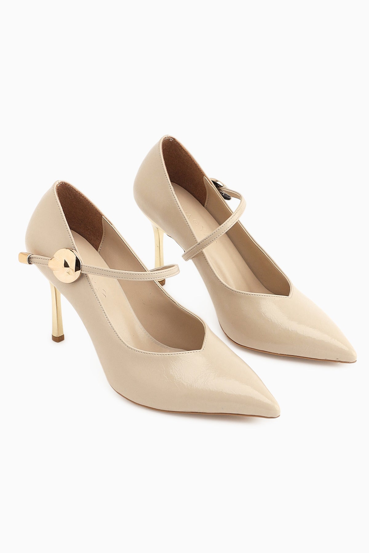 Gisele Bej Kemerli Kadın Topuklu Ayakkabı