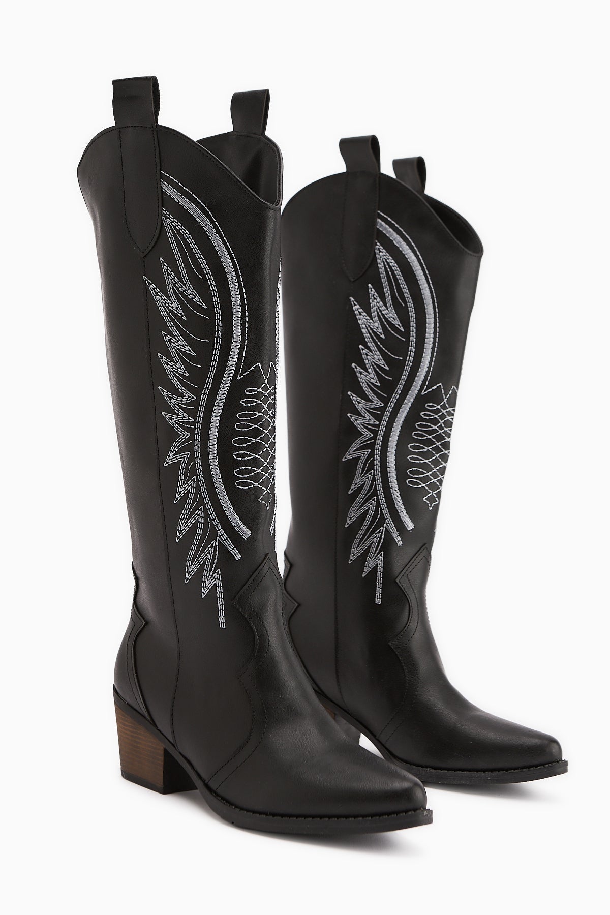 Hero Siyah Nakışlı Kovboy Çizme