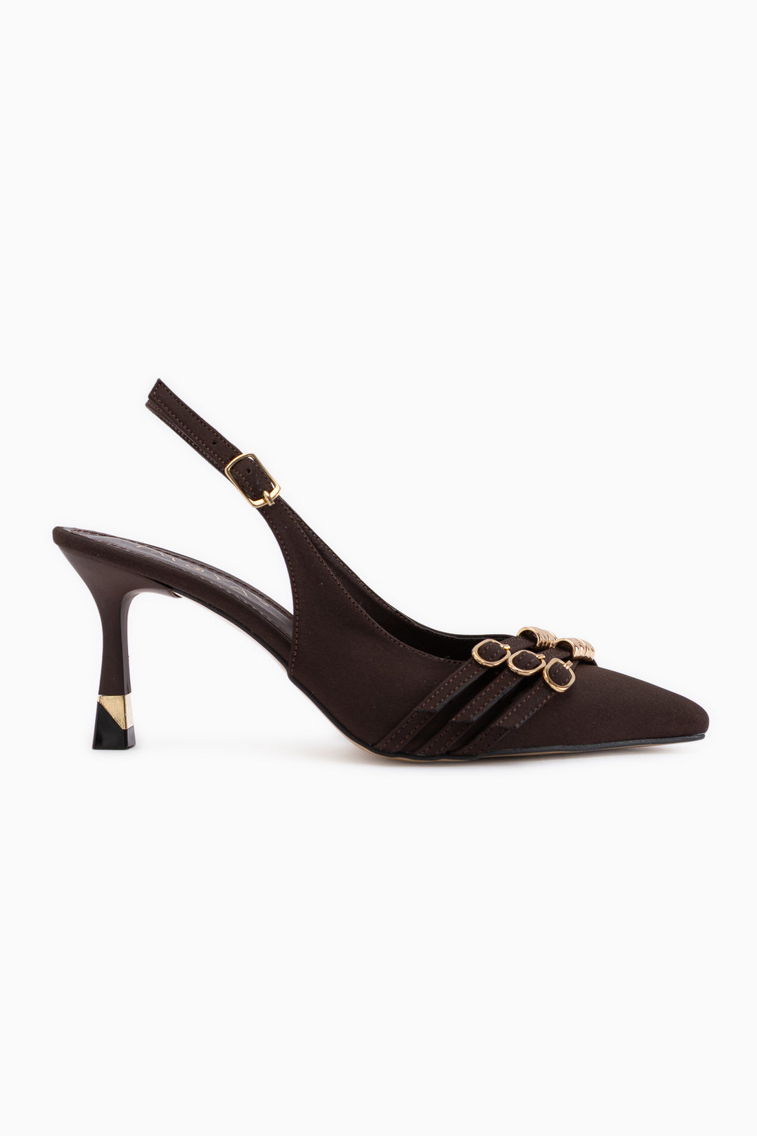 Rosy Kahve Tokalı Kadın Topuklu Ayakkabı