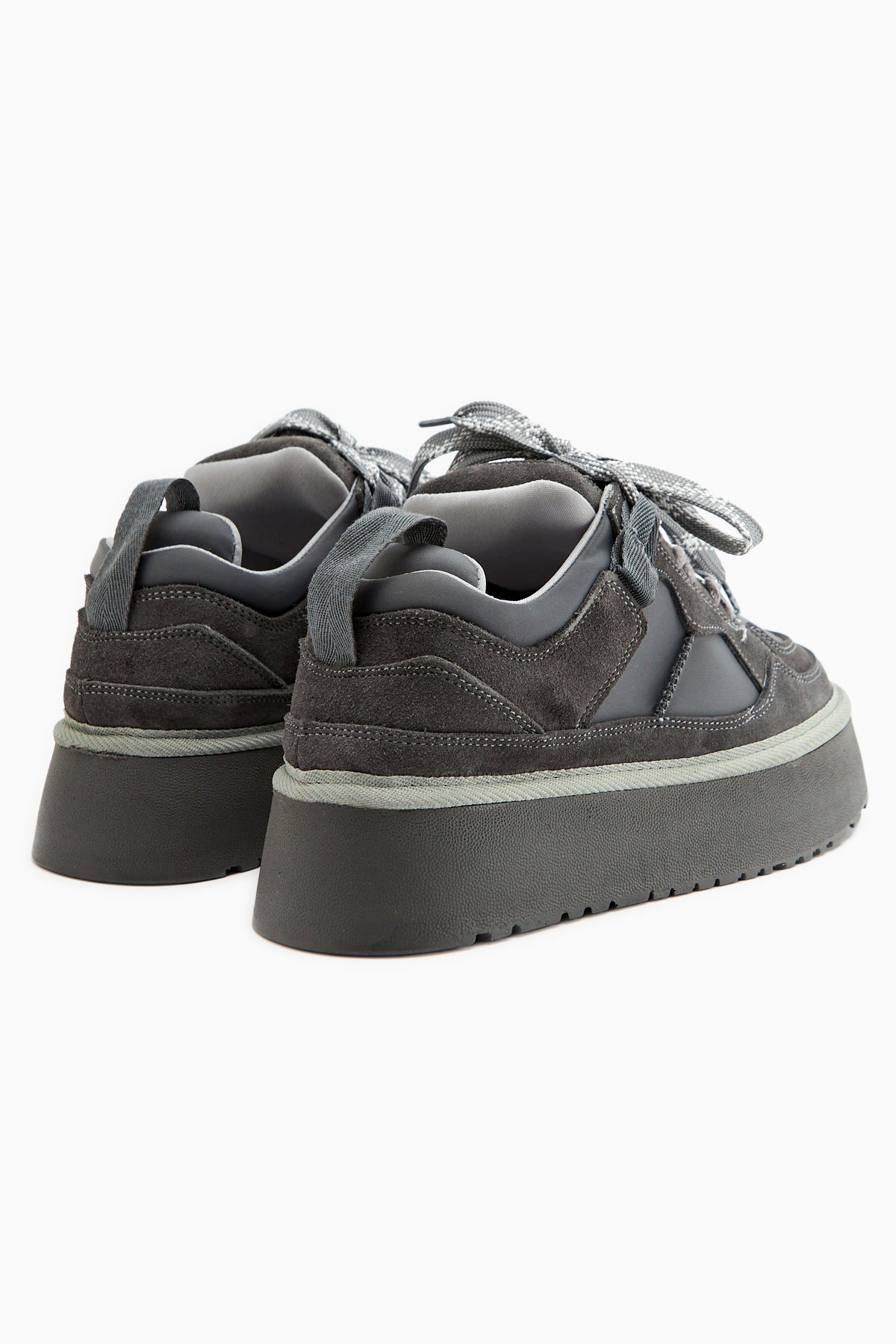 Rita Gri Süet Kalın Tabanlı Günlük Sneaker Ayakkabı