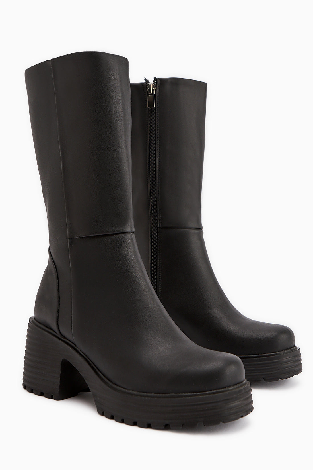 Roseann Siyah Kalın Tabanlı Platformlu Uzun Bot