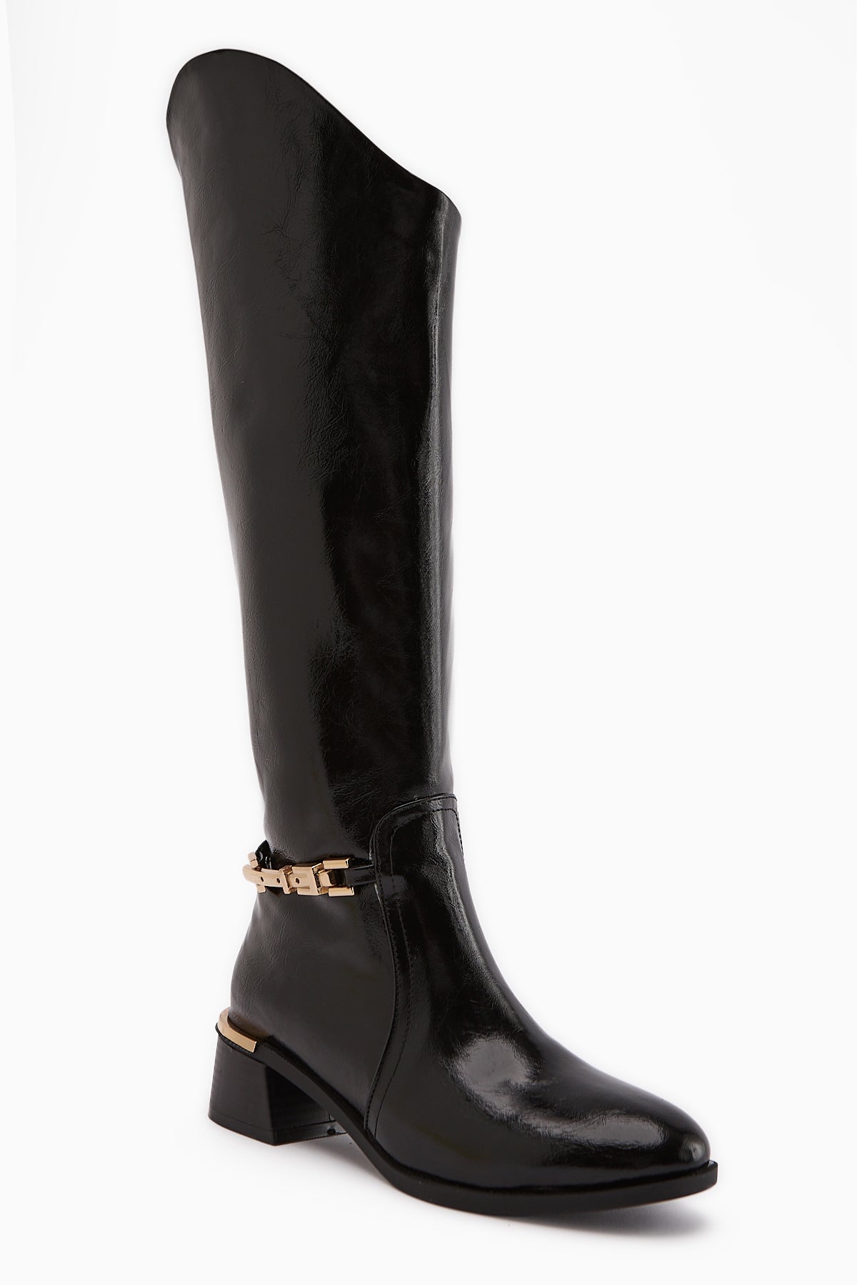 Kamilla Siyah Tokalı Kadın Çizme