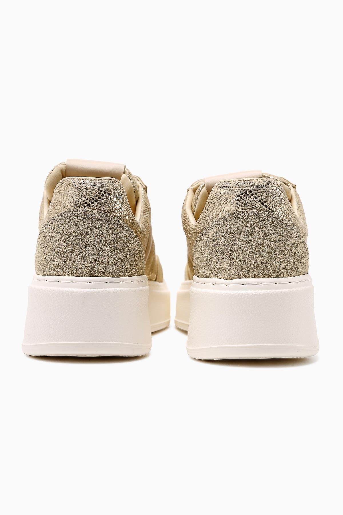 Julissa Bej Süet Parlak Desenli Kalın Taban Kadın Sneakers