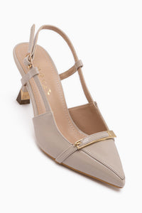 Renita Bej Tokalı Kadın Topuklu Ayakkabı