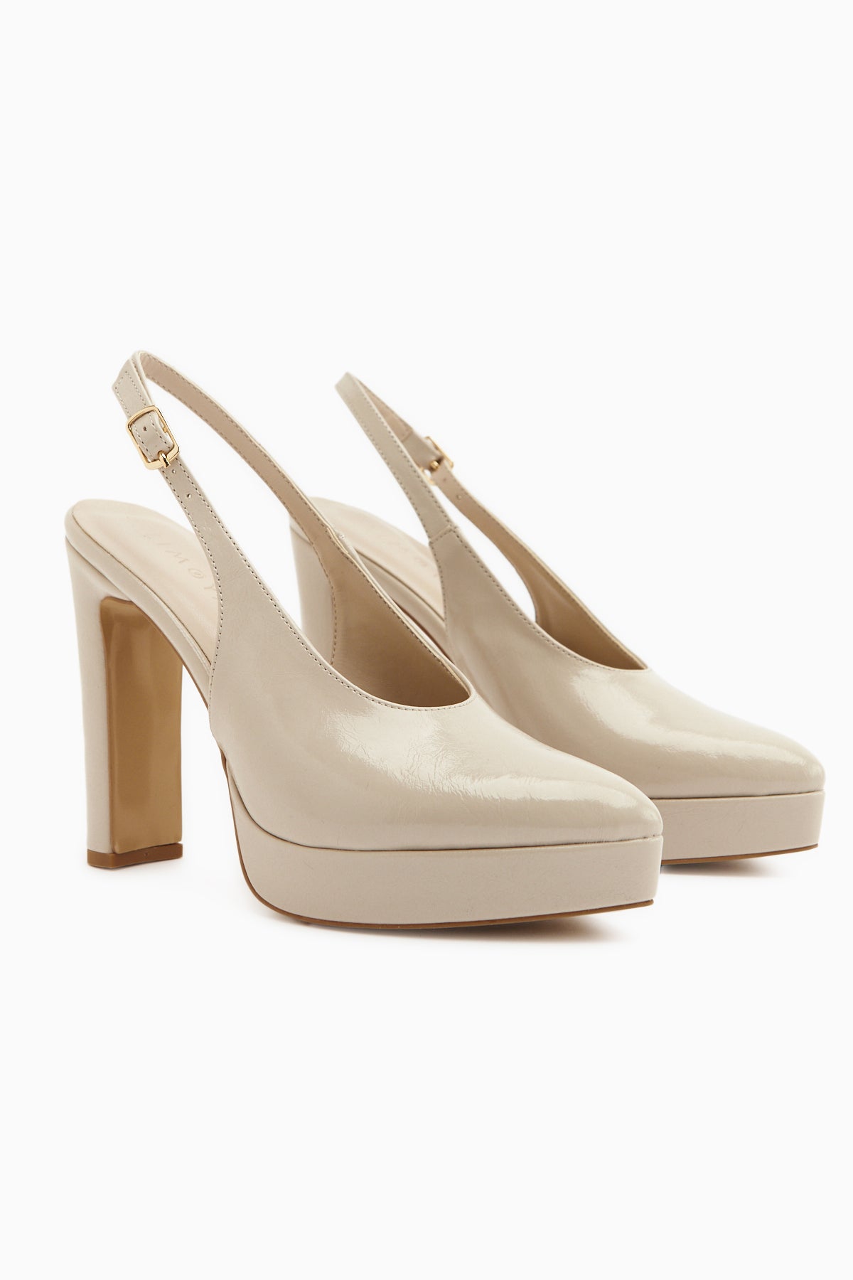 Ramia Bej Sivri Burunlu Platform Topuklu Kadın Ayakkabı
