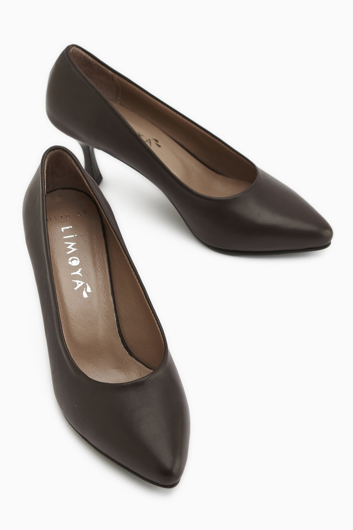 Kiara Hakiki Deri Kahve Kadın Topuklu Ayakkabı Stiletto