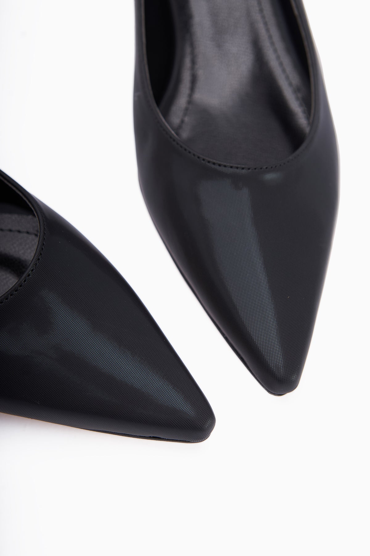 Nino Siyah Kısa Topuklu Kadın Stiletto Ayakkabı