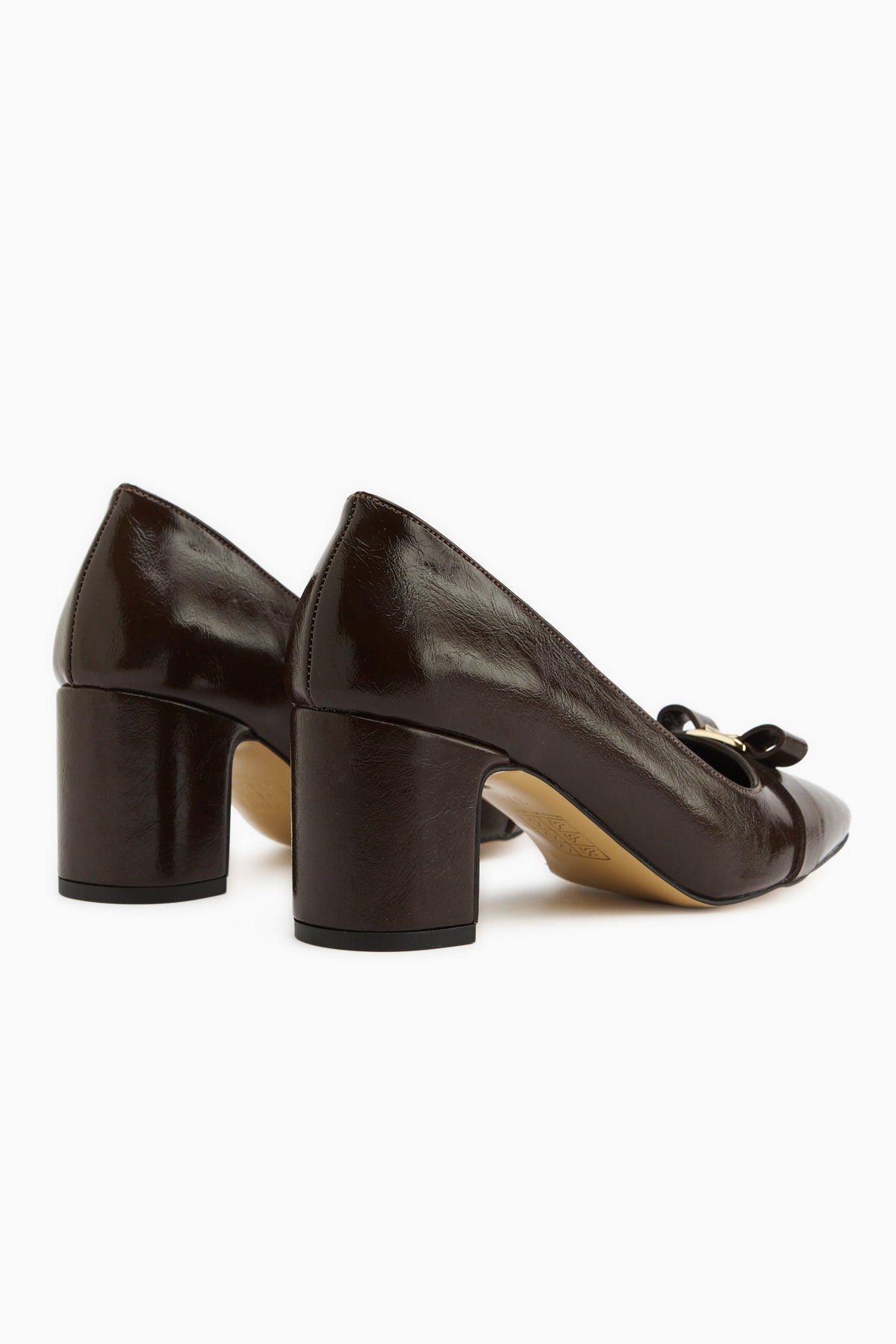 Lois Kahve Tokalı Küt Burunlu Kadın Topuklu Ayakkabı