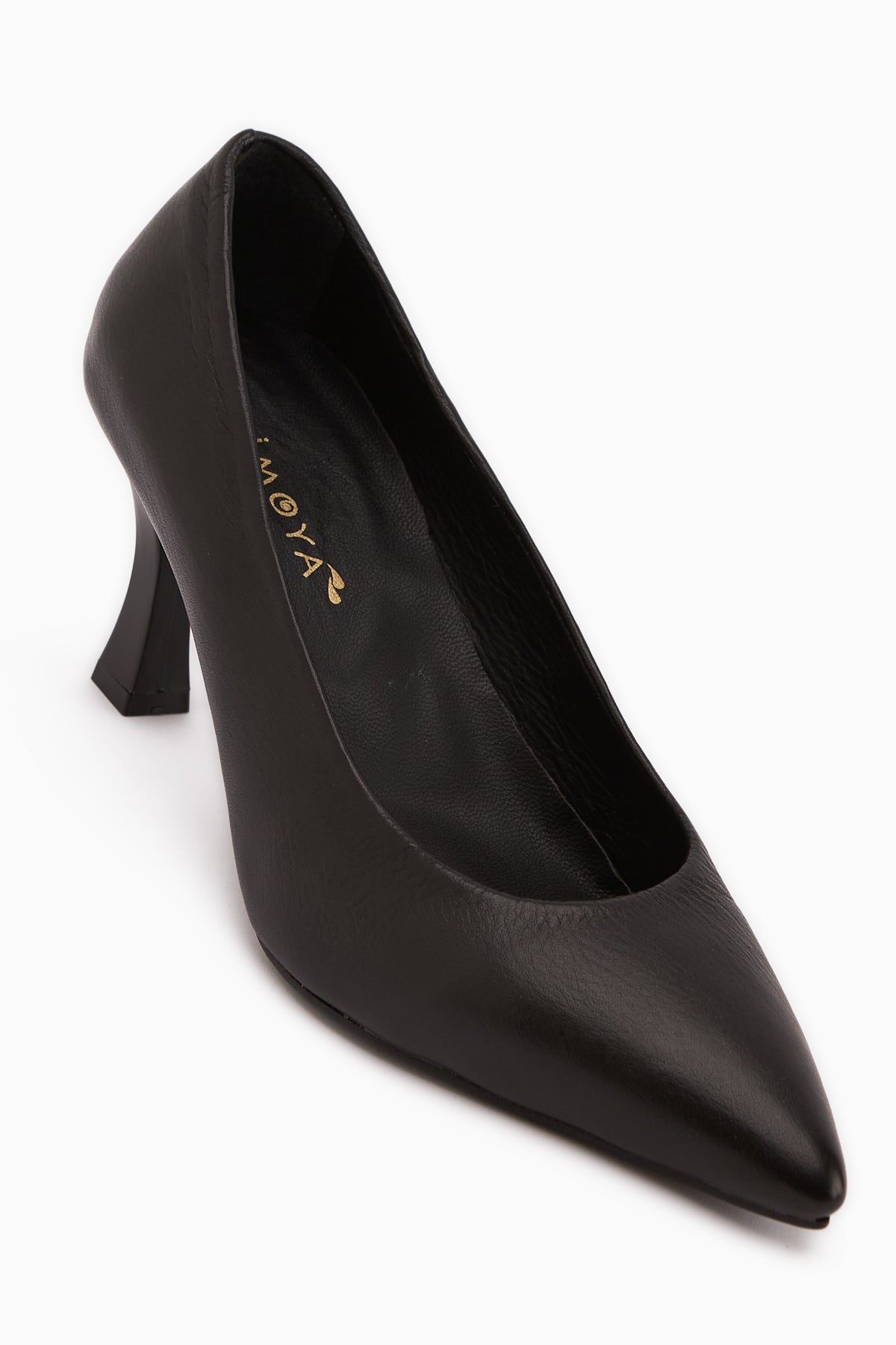 Clarry Hakiki Deri Siyah Kadın Topuklu Ayakkabı