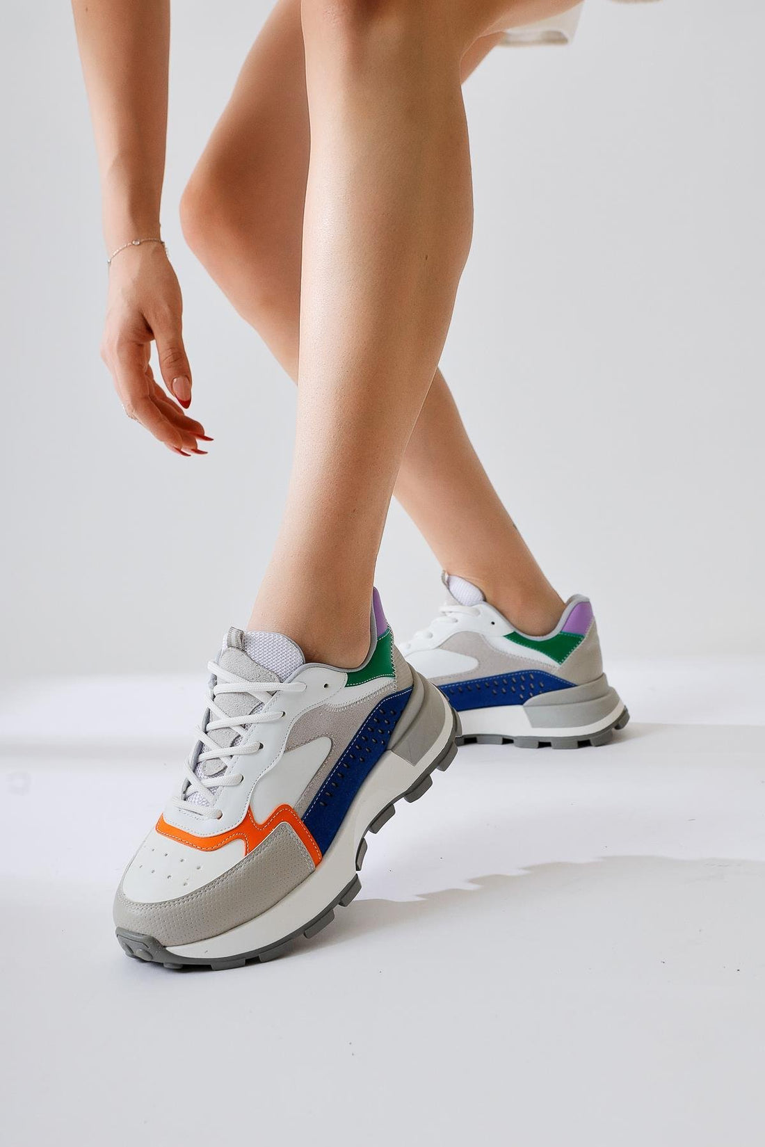 Sin Gri-Lacivert Süet Bağcıklı Yüksek Taban Sneakers