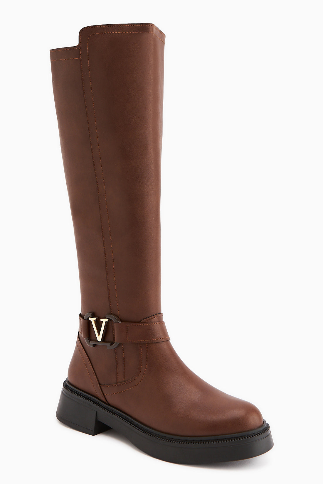 Ginan Taba Toka Detaylı Kısa Topuklu Fermuarlı Çizme