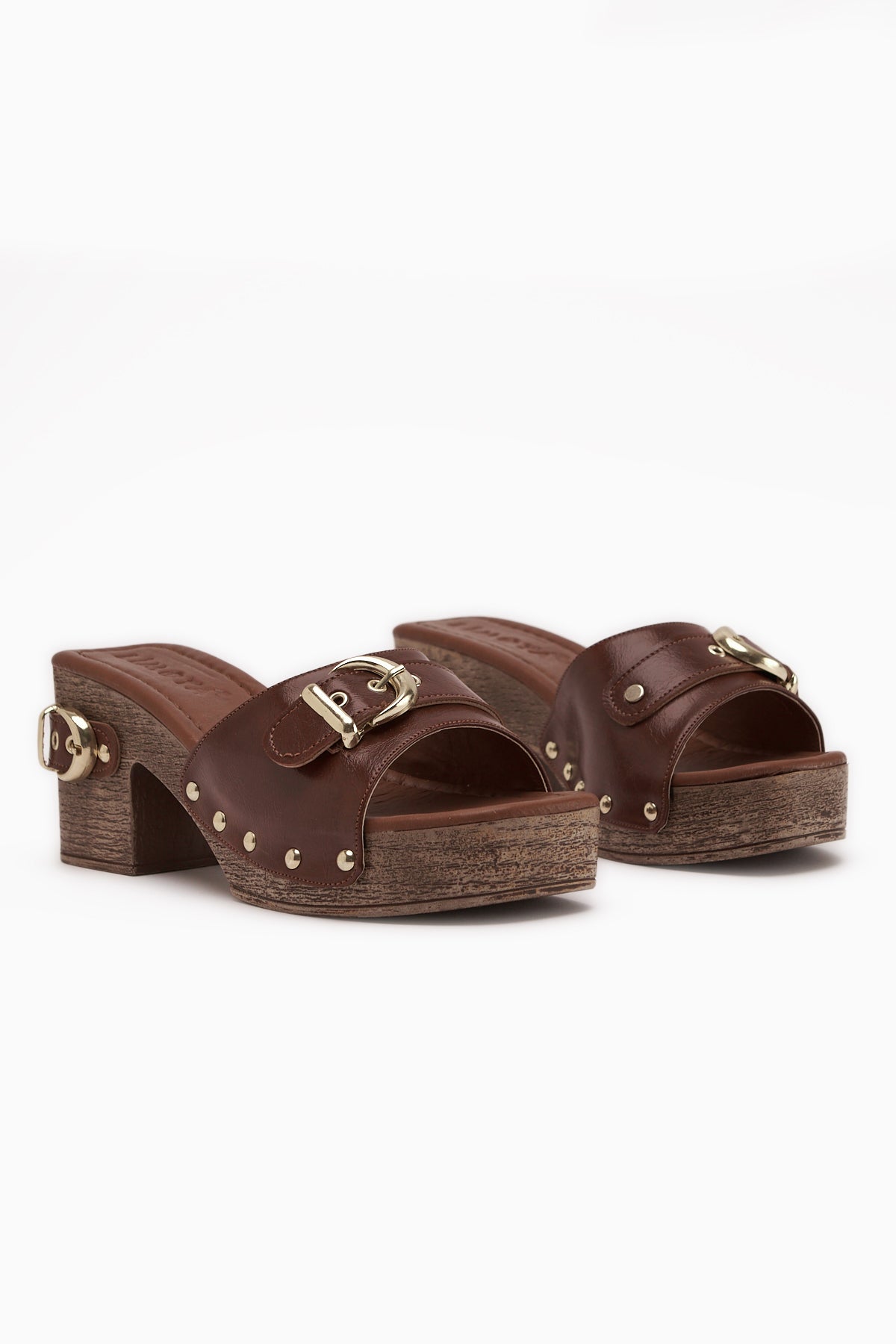 Edita Taba Kemer Detaylı Platform Topuklu Kadın Terlik