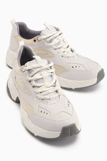 Trina Beyaz Bağcıklı Kadın Sneaker Ayakkabı